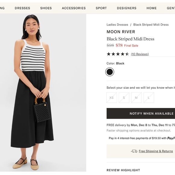 Moon River sold on Tuckernuck Black & White Dress - Picture 5 of 5